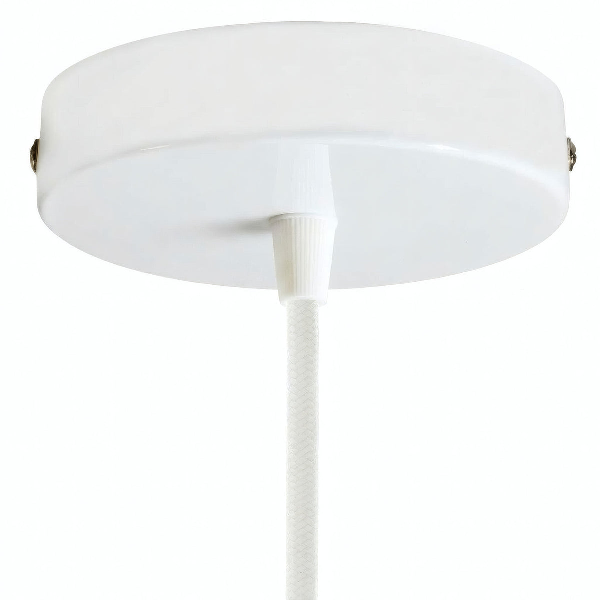 Rosone cilindrico in metallo, Ø 120 mm — Conico in termoplastica / Bianco lucido