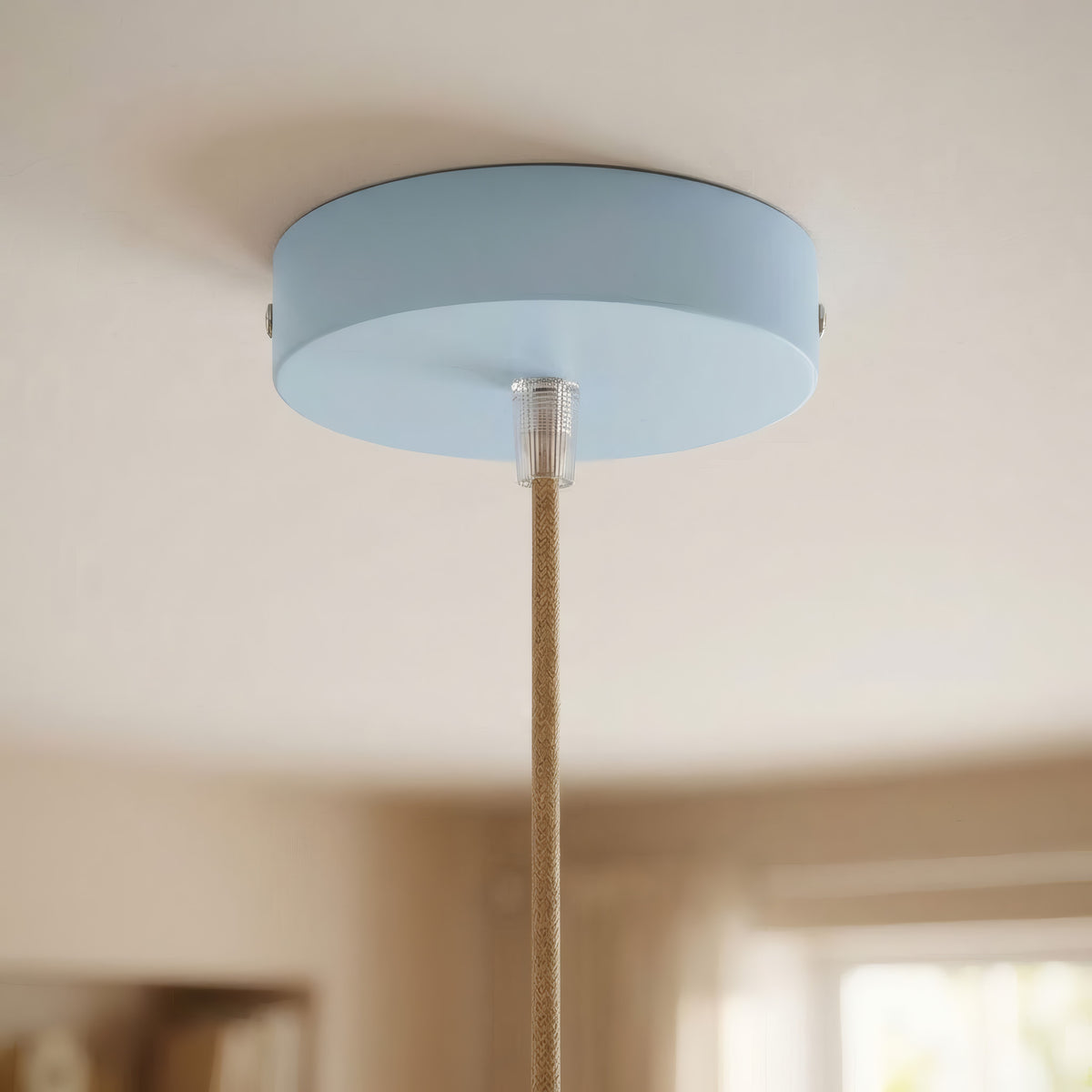Rosone cilindrico in metallo, Ø 120 mm — Conico in termoplastica / Azzurro cielo
