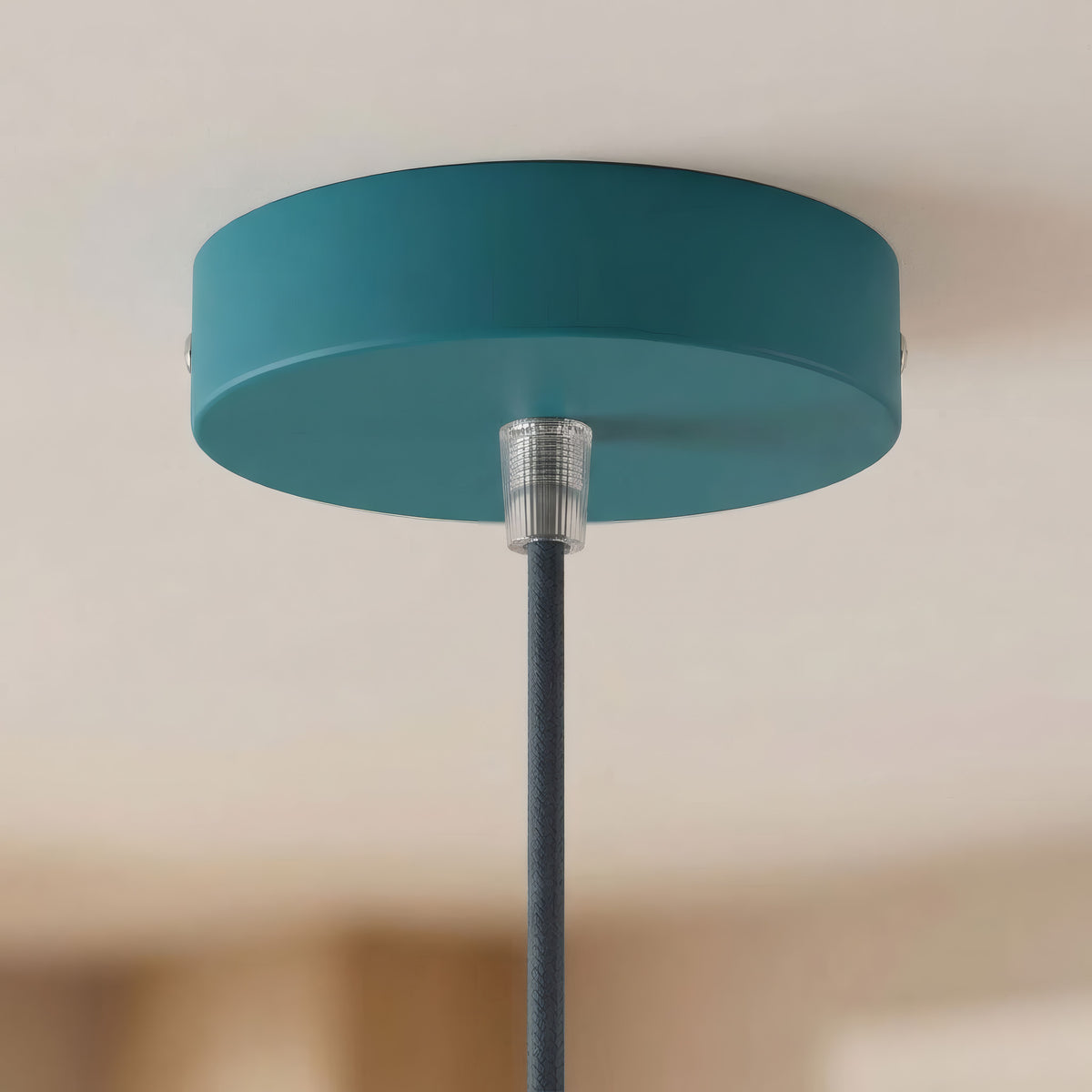 Rosone cilindrico in metallo, Ø 120 mm — Conico in termoplastica / Blu petrolio