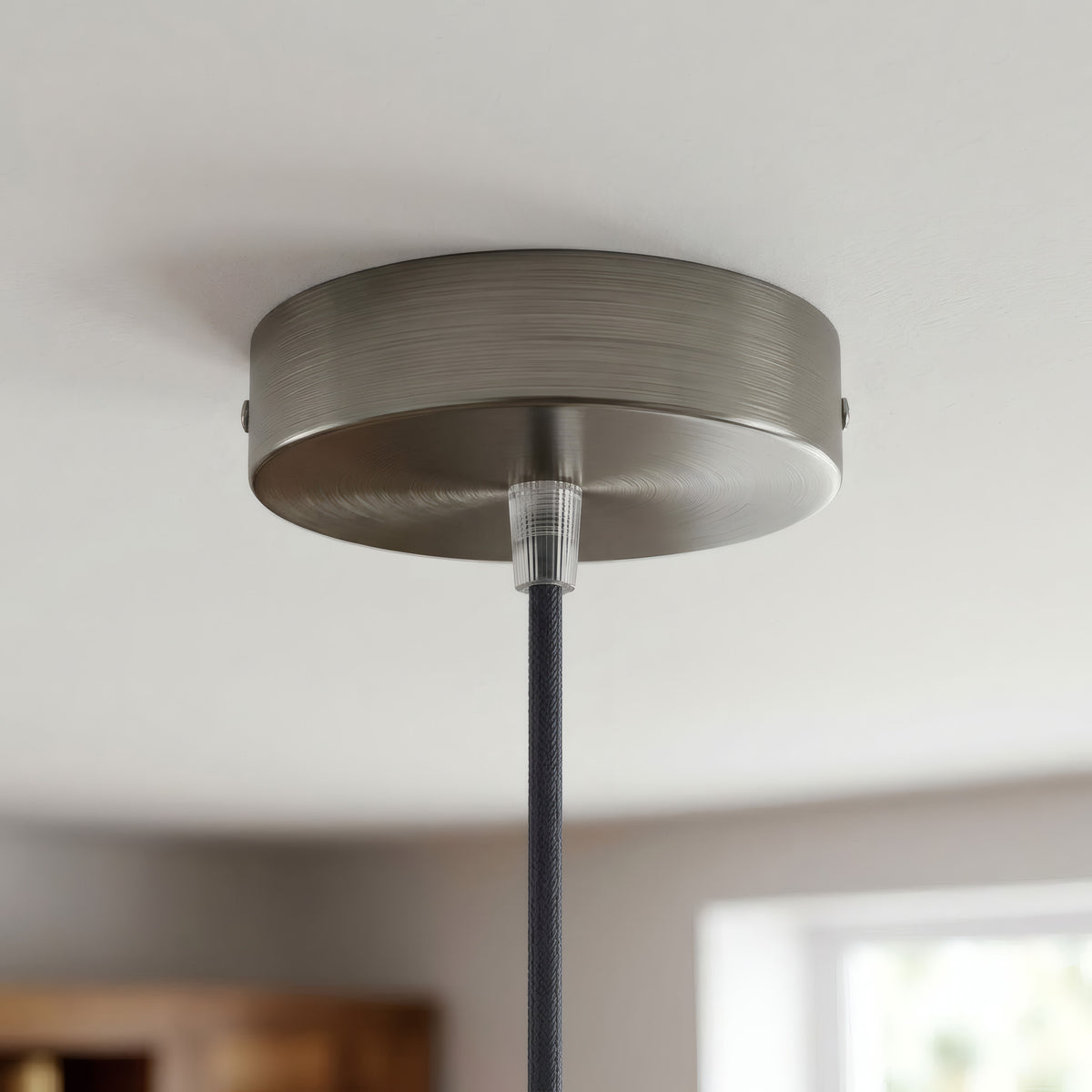 Rosone cilindrico in metallo, Ø 120 mm — Conico in termoplastica / Titanio satinato