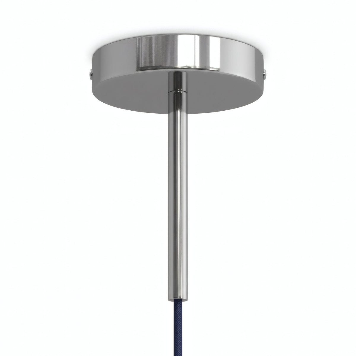 Rosone cilindrico in metallo con serracavo da 15 cm — Cromato