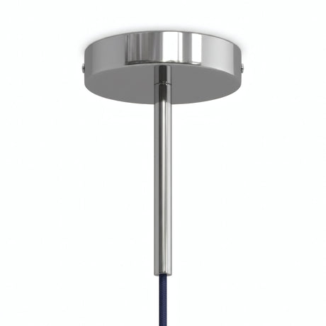 Rosone cilindrico in metallo con serracavo da 15 cm — Cromato