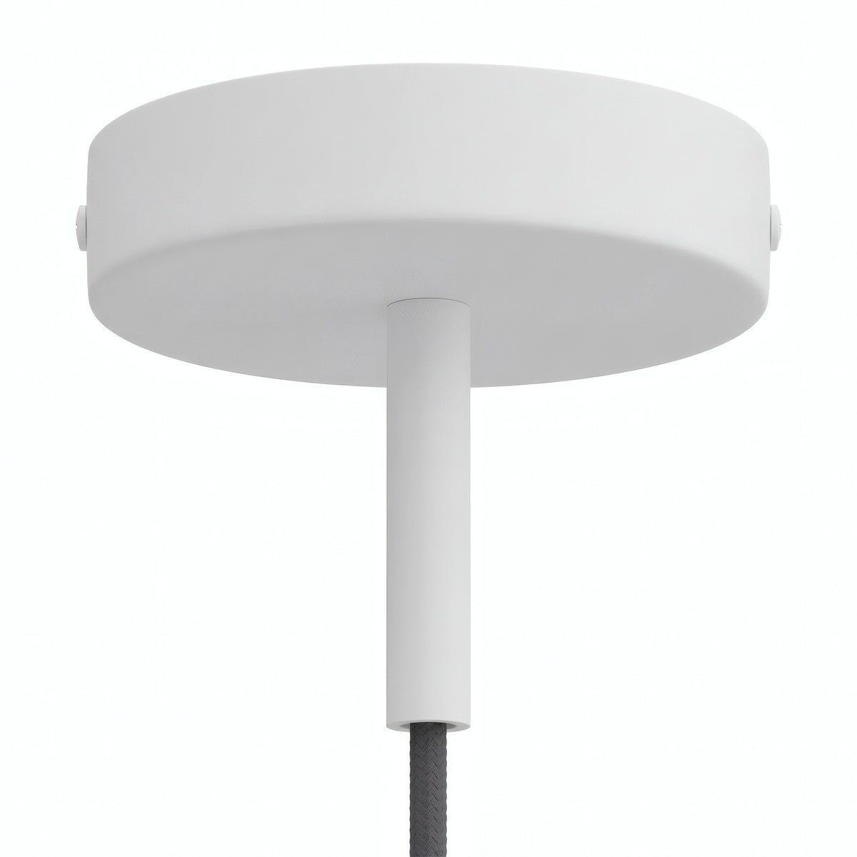 Rosone cilindrico in metallo con serracavo da 7 cm — Bianco opaco
