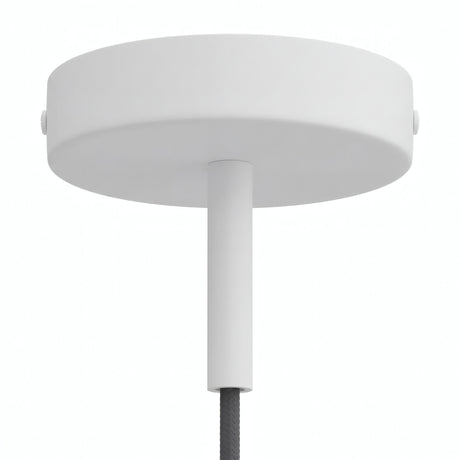 Rosone cilindrico in metallo con serracavo da 7 cm — Bianco opaco