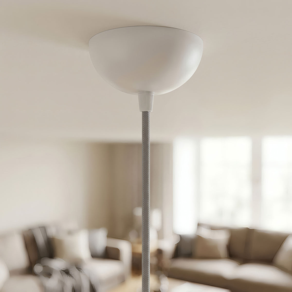 Rosone semisferico in metallo, Ø 100 mm — Bianco lucido