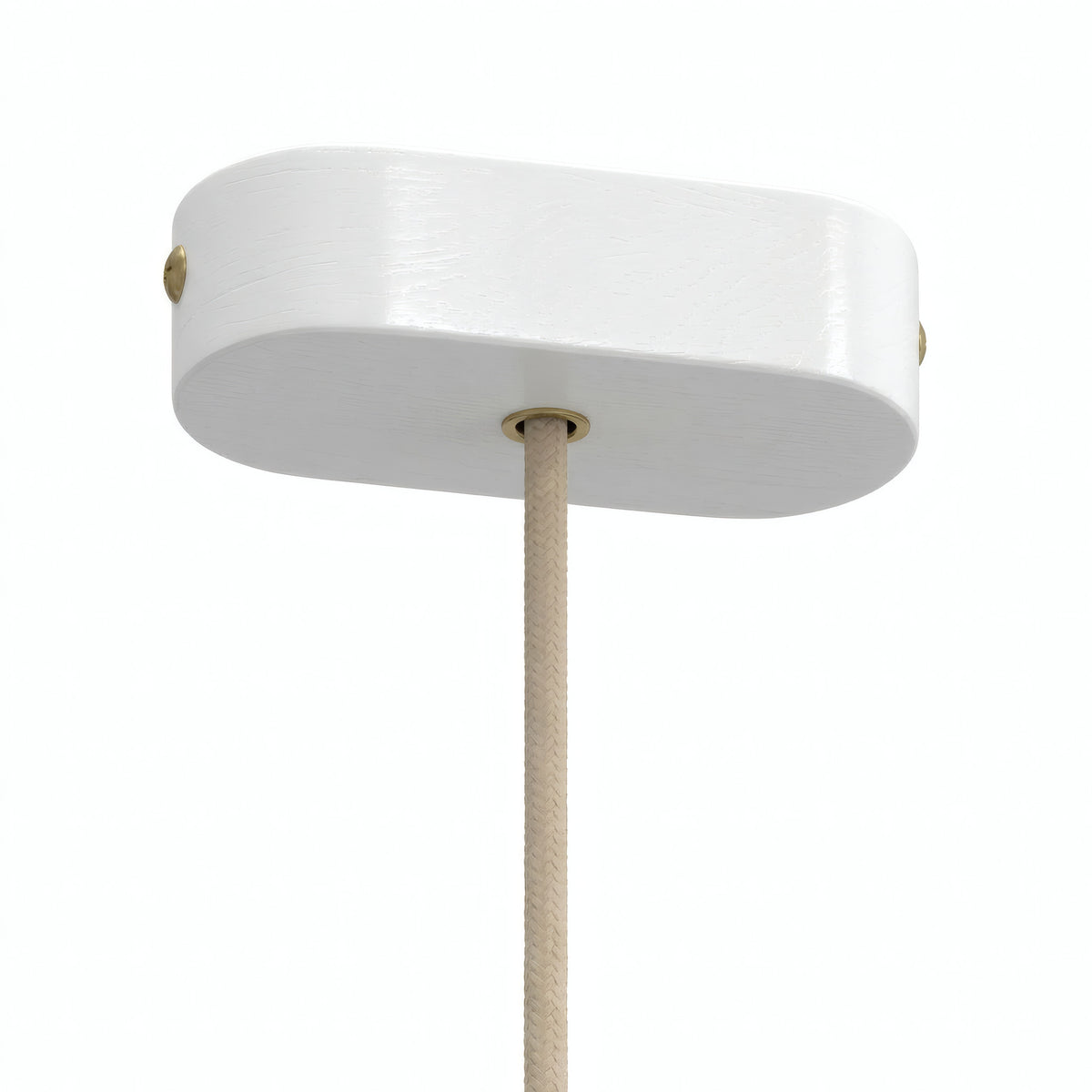Rosone ovale in legno, 120 × 51 mm — Bianco