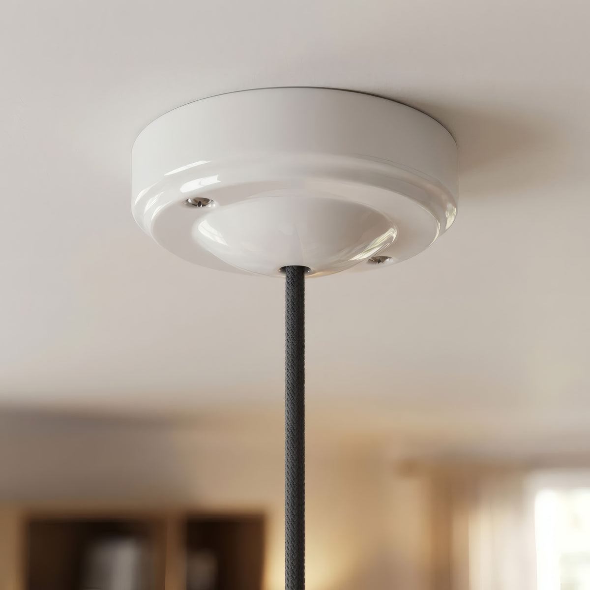 Rosone minimalista in porcellana, Ø 100 mm — Bianco