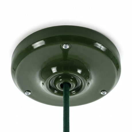 Rosone in porcellana con kit di fissaggio, Ø 105 mm — Verde