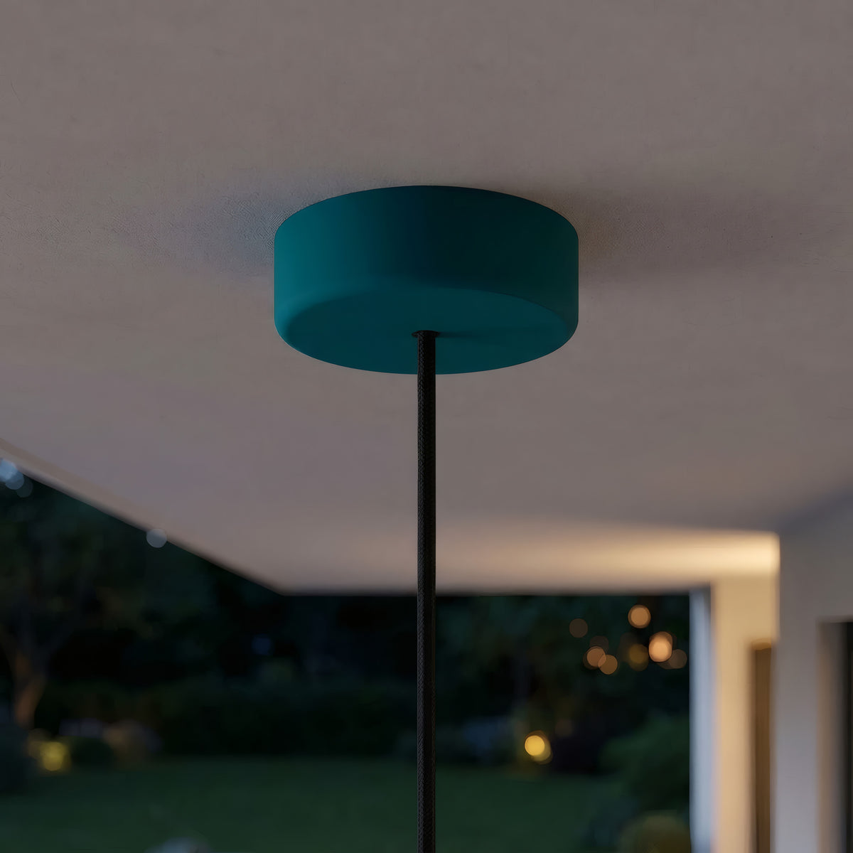 Rosone in silicone da esterno IP65, Ø 125 mm — Blu petrolio