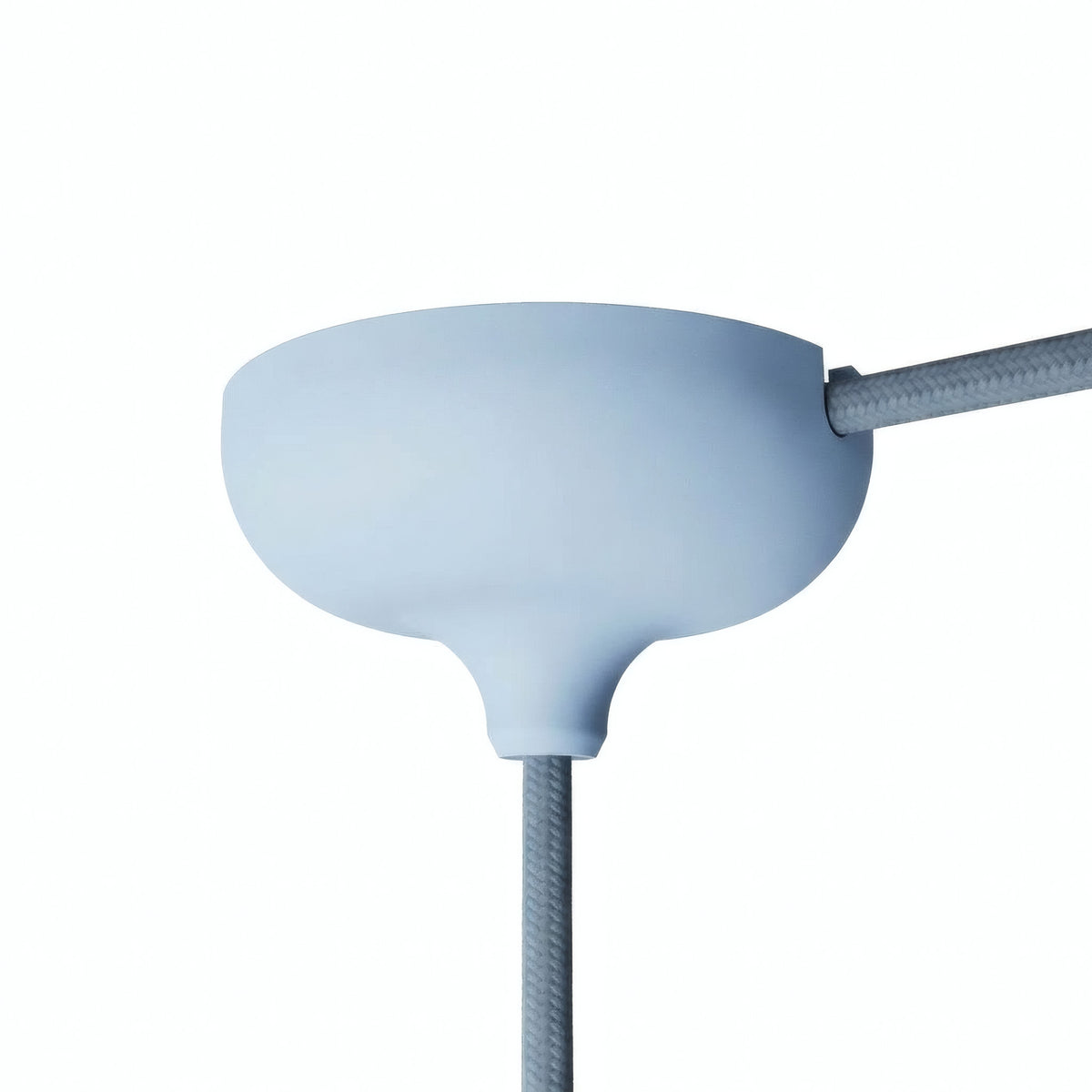 Rosone in silicone Ø 88 mm, foro centrale e uscita laterale — Azzurro cielo