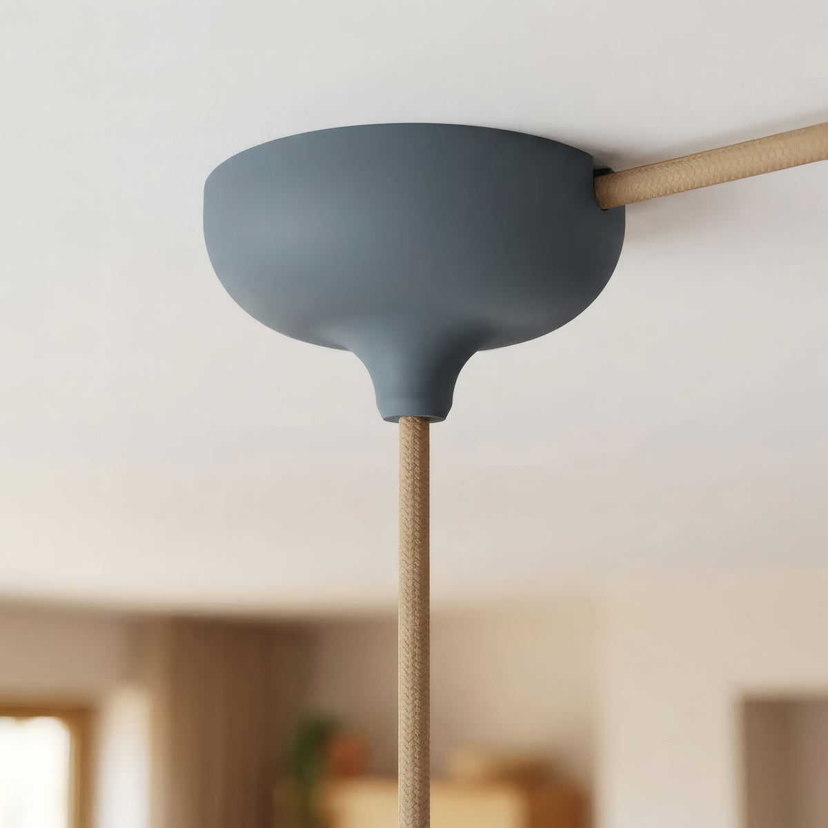 Rosone in silicone Ø 88 mm, foro centrale e uscita laterale — Grigio