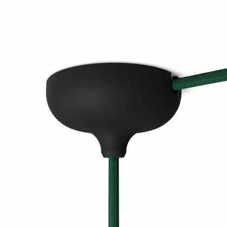 Rosone in silicone Ø 88 mm, foro centrale e uscita laterale — Nero