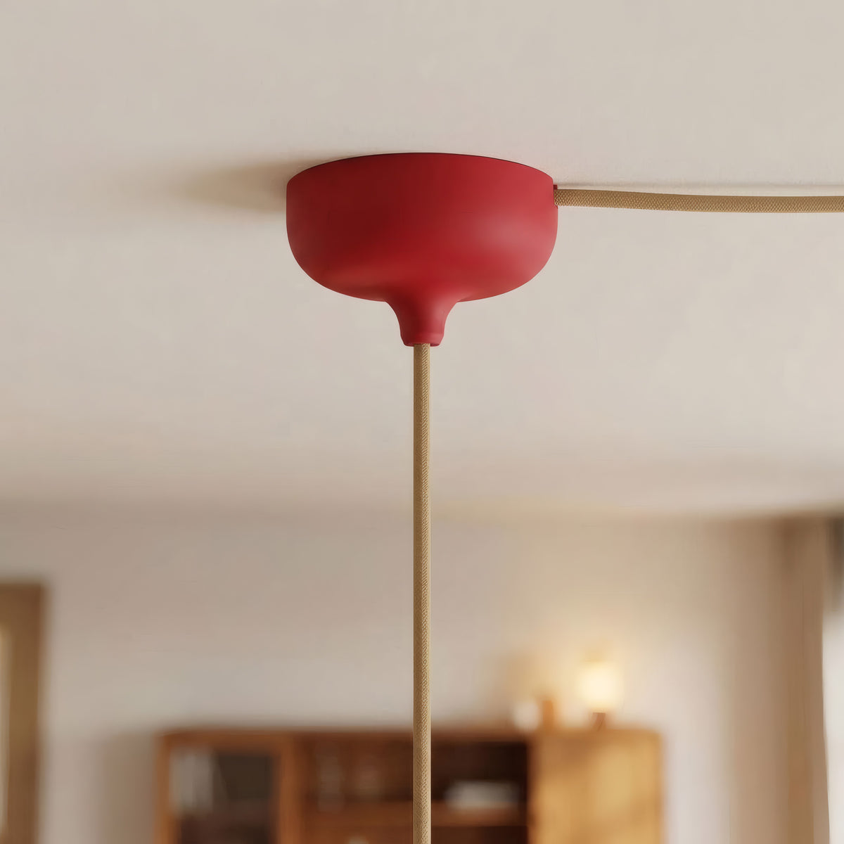 Rosone in silicone Ø 88 mm, foro centrale e uscita laterale — Rosso
