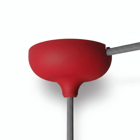 Rosone in silicone Ø 88 mm, foro centrale e uscita laterale — Rosso
