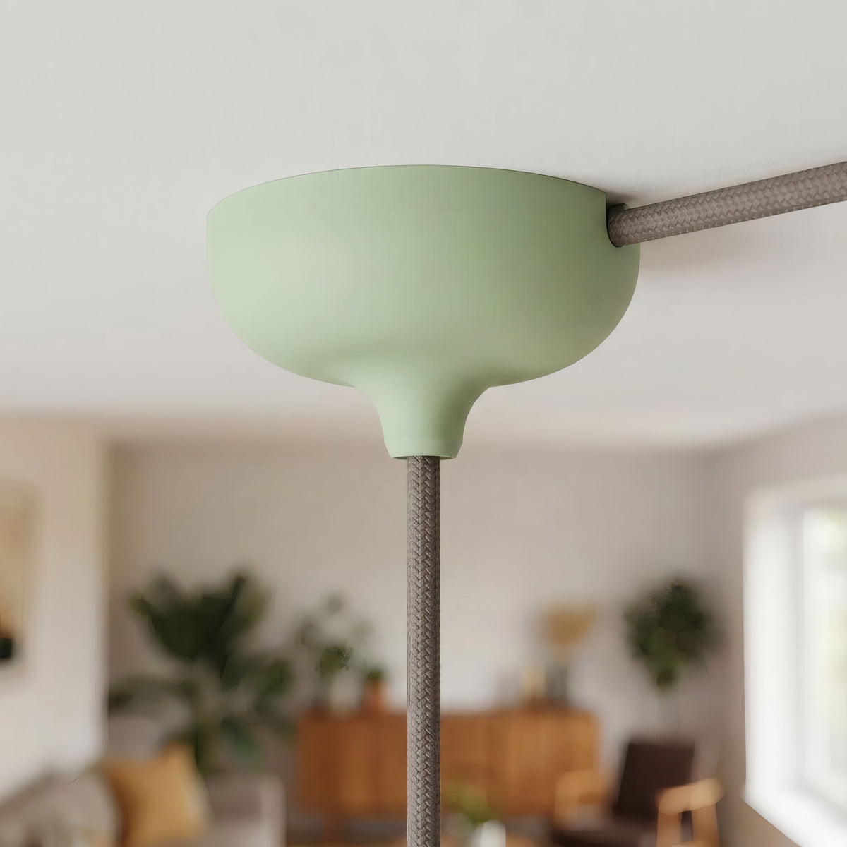 Rosone in silicone Ø 88 mm, foro centrale e uscita laterale — Verde prato