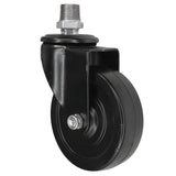 Ruota girevole industriale nera in gomma da 100 mm, 1/2'' (15x21mm) maschio, raccordo in ghisa zincata