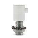 Serracavo cilindrico in plastica, tubo filettato M10x1 — Bianco
