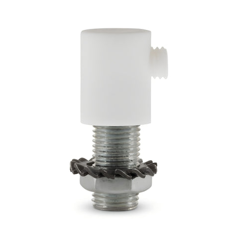 Serracavo cilindrico in plastica, tubo filettato M10x1 — Bianco