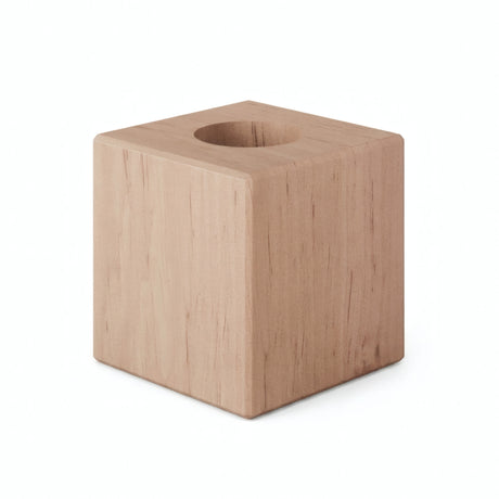 Base per lampada a cubo in ontano per portalampada E27 — Legno naturale