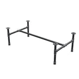 Base per tavolino industriale in ghisa, struttura a H, 101 × 55 cm, altezza 32 cm, vista di tre quarti
