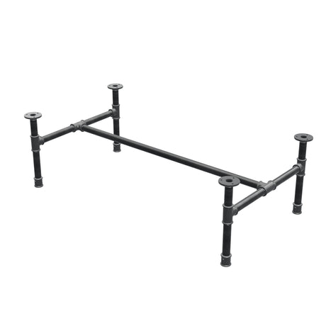 Base per tavolino industriale in ghisa, struttura a H, 101 × 55 cm, altezza 32 cm, vista di tre quarti