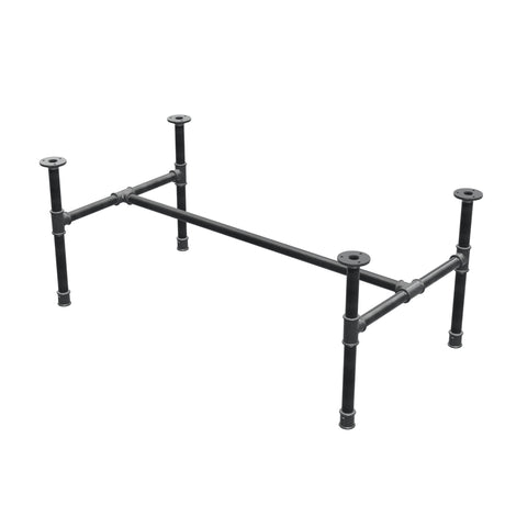 Base per tavolino industriale in ghisa, struttura a H, 101 × 55 cm, altezza 42 cm, vista di tre quarti