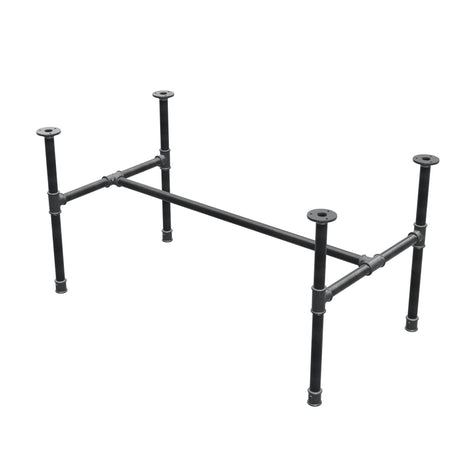 Base per tavolino industriale in ghisa, struttura a H, 101 × 55 cm, altezza 52 cm, vista di tre quarti