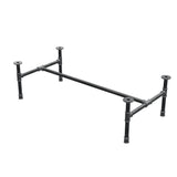 Base per tavolino industriale in ghisa, struttura a H, 111 × 55 cm, altezza 32 cm, vista di tre quarti