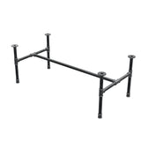 Base per tavolino industriale in ghisa, struttura a H, 111 × 55 cm, altezza 42 cm, vista di tre quarti