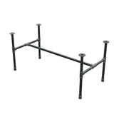 Base per tavolino industriale in ghisa, struttura a H, 111 × 55 cm, altezza 52 cm, vista di tre quarti