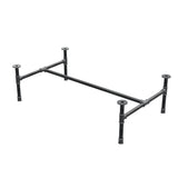 Base per tavolino industriale in ghisa, struttura a H, 111 × 65 cm, altezza 32 cm, vista di tre quarti