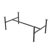 Base per tavolino industriale in ghisa, struttura a H, 111 × 65 cm, altezza 42 cm, vista di tre quarti