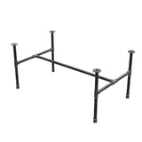 Base per tavolino industriale in ghisa, struttura a H, 111 × 65 cm, altezza 52 cm, vista di tre quarti