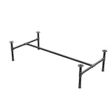 Base per tavolino industriale in ghisa, struttura a H, 131 × 65 cm, altezza 32 cm, vista di tre quarti