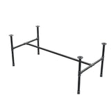 Base per tavolino industriale in ghisa, struttura a H, 131 × 65 cm, altezza 52 cm, vista di tre quarti