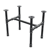 Base per tavolino industriale in ghisa, struttura a H, 51 × 35 cm, altezza 42 cm, vista di tre quarti