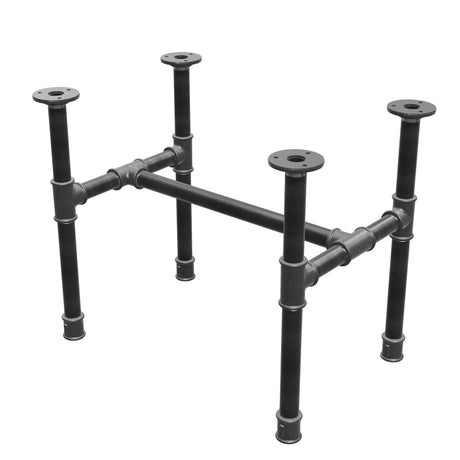 Base per tavolino industriale in ghisa, struttura a H, 51 × 35 cm, altezza 42 cm, vista di tre quarti