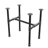 Base per tavolino industriale in ghisa, struttura a H, 51 × 35 cm, altezza 52 cm, vista di tre quarti