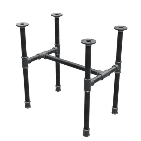 Base per tavolino industriale in ghisa, struttura a H, 51 × 35 cm, altezza 52 cm, vista di tre quarti
