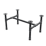 Base per tavolino industriale in ghisa, struttura a H, 61 × 39 cm, altezza 32 cm, vista di tre quarti
