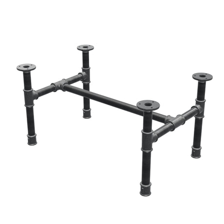 Base per tavolino industriale in ghisa, struttura a H, 61 × 39 cm, altezza 32 cm, vista di tre quarti