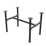 Base per tavolino industriale in ghisa, struttura a H, 61 × 39 cm, altezza 42 cm, vista di tre quarti