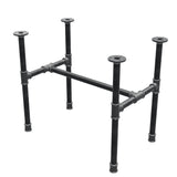 Base per tavolino industriale in ghisa, struttura a H, 61 × 39 cm, altezza 52 cm, vista di tre quarti