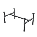 Base per tavolino industriale in ghisa, struttura a H, 71 × 45 cm, altezza 32 cm, vista di tre quarti