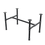 Base per tavolino industriale in ghisa, struttura a H, 71 × 45 cm, altezza 42 cm, vista di tre quarti