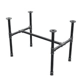 Base per tavolino industriale in ghisa, struttura a H, 71 × 45 cm, altezza 52 cm, vista di tre quarti