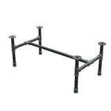 Base per tavolino industriale in ghisa, struttura a H, 81 × 45 cm, altezza 32 cm, vista di tre quarti
