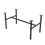 Base per tavolino industriale in ghisa, struttura a H, 81 × 45 cm, altezza 42 cm, vista di tre quarti