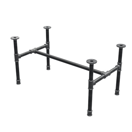 Base per tavolino industriale in ghisa, struttura a H, 81 × 45 cm, altezza 42 cm, vista di tre quarti