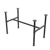 Base per tavolino industriale in ghisa, struttura a H, 81 × 45 cm, altezza 52 cm, vista di tre quarti